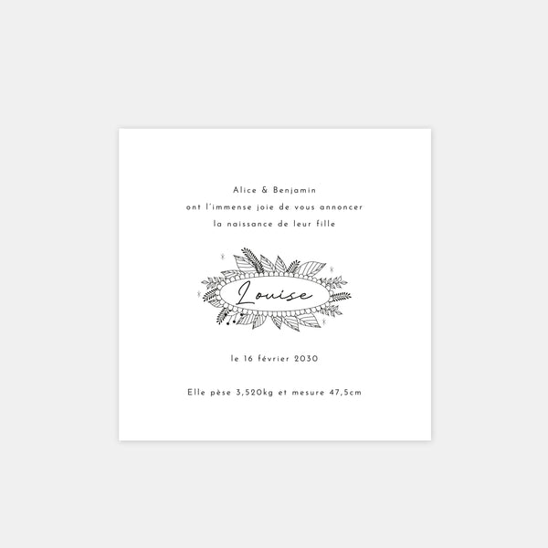 Faire-part de naissance licorne