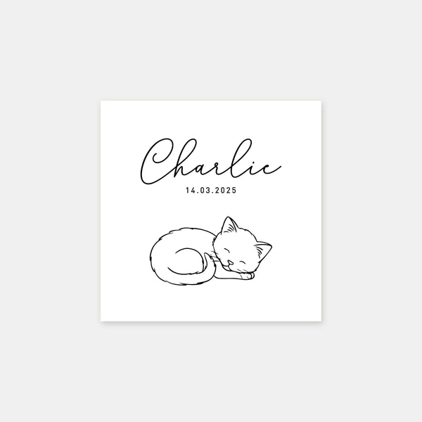 Personalized birth stamp little cat