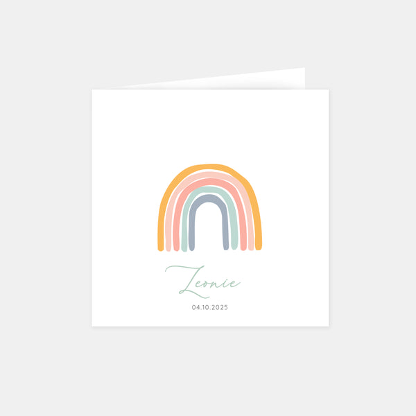 Regenbogen-Geburtsanzeige