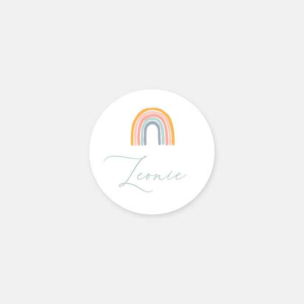 Personalized rainbow birth stickers