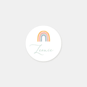 Personalized rainbow birth stickers