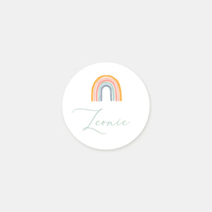 Personalisierte Regenbogen-Geburtsaufkleber – 48ex