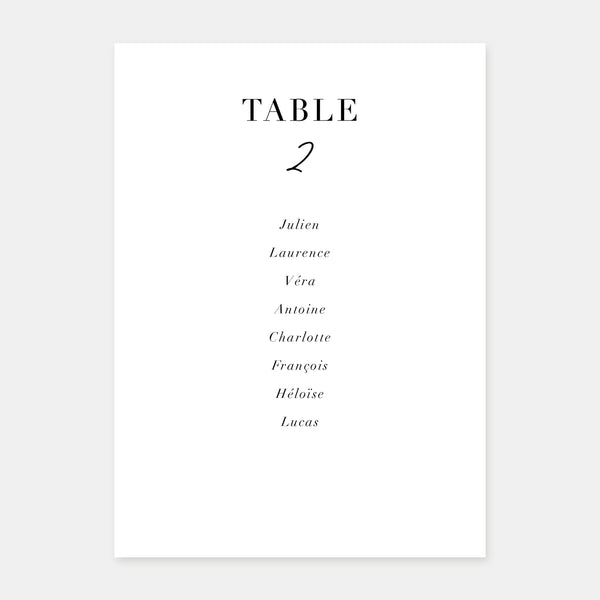 Plan de table de mariage moderne discrétion - 5ex