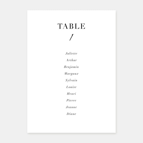 Plan de table de mariage moderne discrétion - 5ex