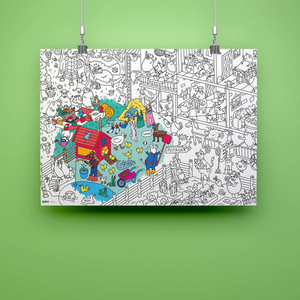 Giant Crazy Farm coloring poster