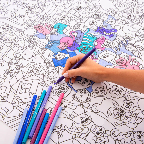 Giant Kitty Coloring Poster