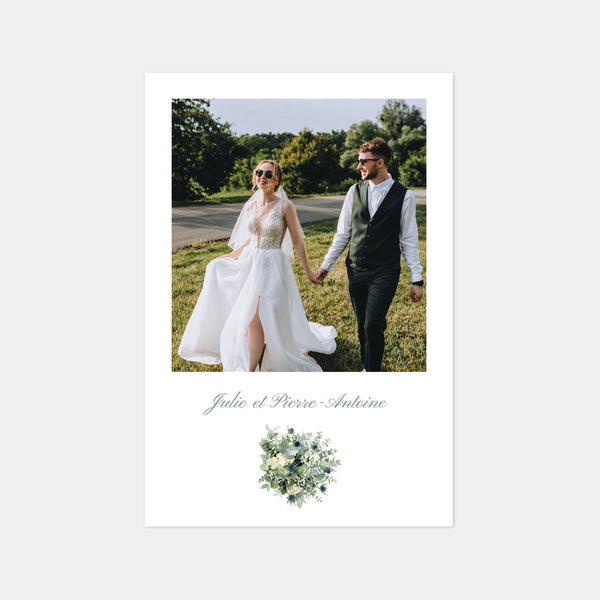 Carton remerciement mariage au domaine