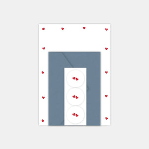 Set de papiers à lettre - les coeurs