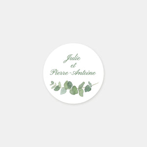Personalized eucalyptus name stickers