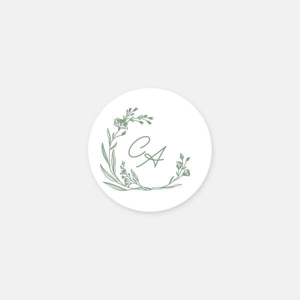 Stickers personnalisés initiales champêtre classique  - 48ex