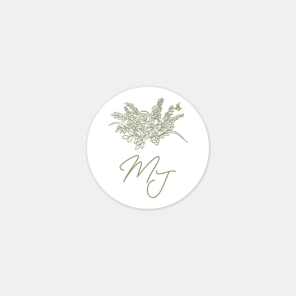 Personalisierte Brautstrauß-Aufkleber