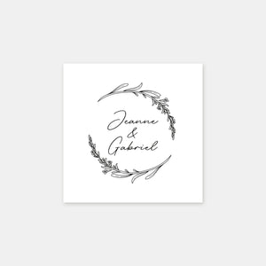 Personalisierter Stempel mit Lavendelzweigen und Namen - M132