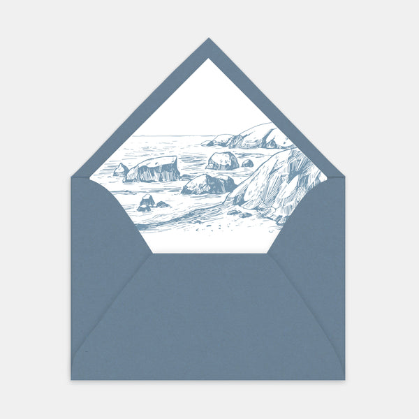 Wild Coast Engraved Envelope Lining