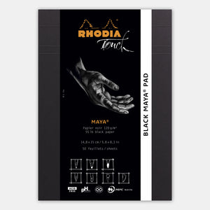 Mayan block A5 plain black paper 120 g/m²