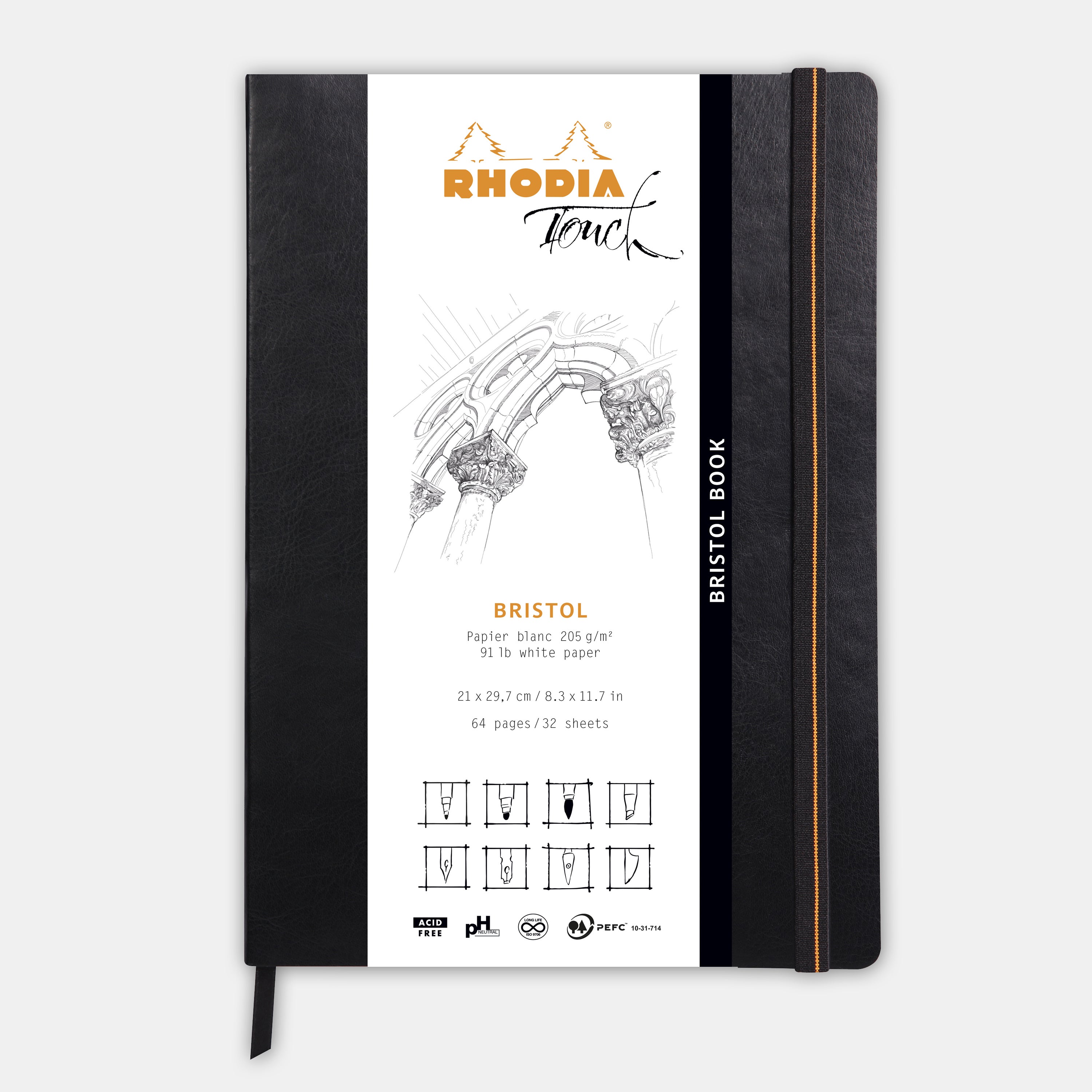 Bloc bristol A4 uni papier bristol 205 g/m² - Rhodia Touch – L'Art du Papier  Paris