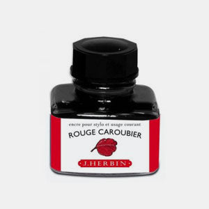 Bouteille 30 ml encre pour stylo rouge caroubier