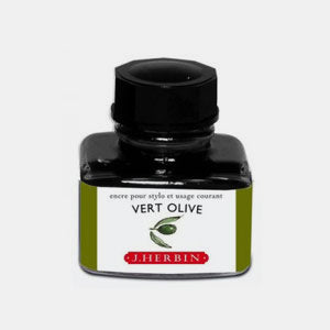 Bouteille 30 ml encre pour stylo vert olive