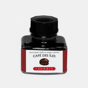 Bouteille 30 ml encre pour stylo café des iles