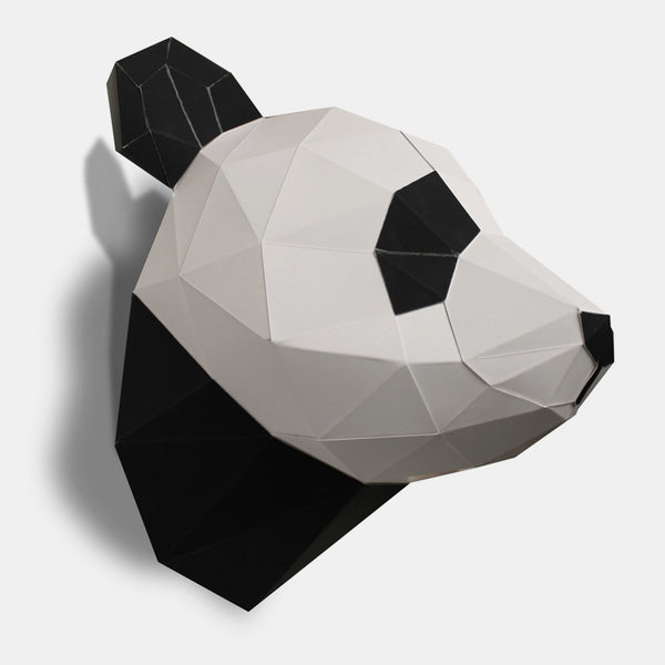 Trophee en papier panda noir et blanc