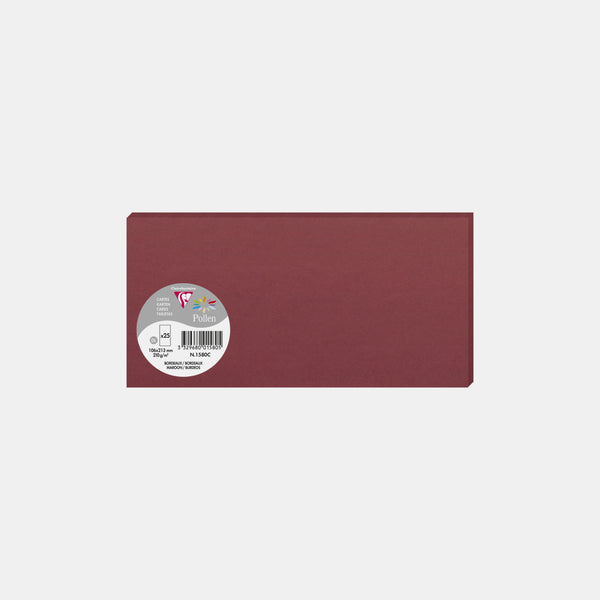 Card 106x213 vellum 210g burgundy Pollen