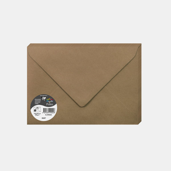 Enveloppe rectangle A5 162x229 mm kraft Pollen de Clairefontaine