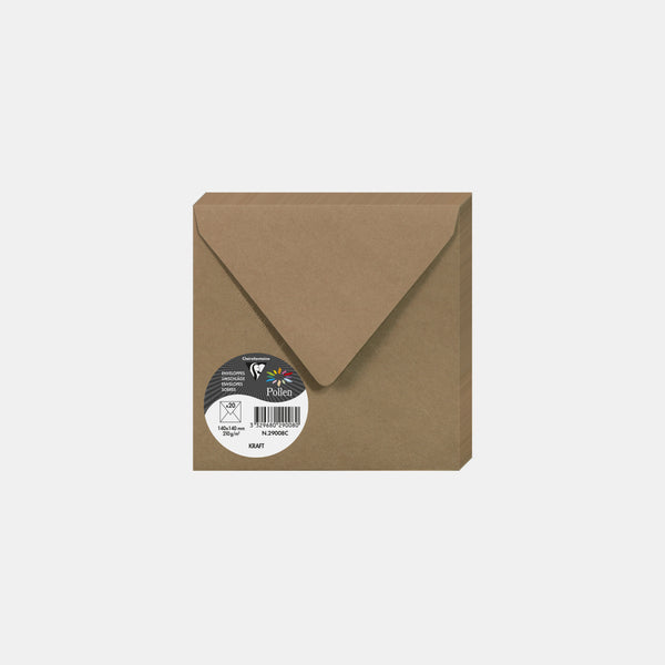 Enveloppe carrée 16x16 papier kraft matière, enveloppe 160x160 mm