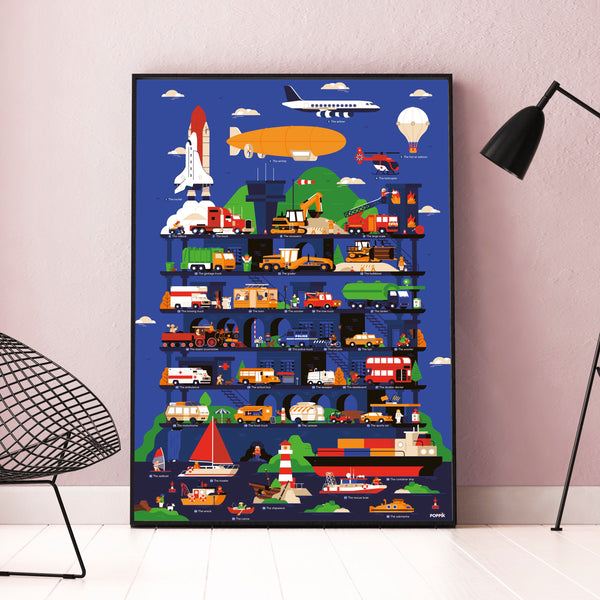Mon poster en stickers Vroum ! Les véhicules