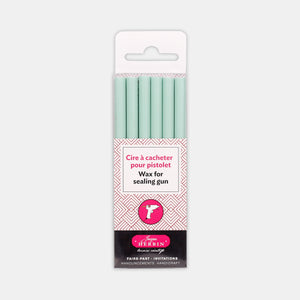 Pack of 6 herbin mint green sealing wax sticks