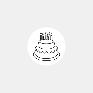 Birthday cake symbol lozenge