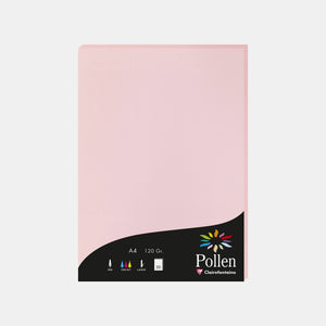 Feuille A4 velin 120g rose Pollen