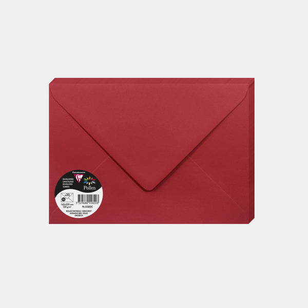 Envelope 162x229 vellum 120g red currant Pollen