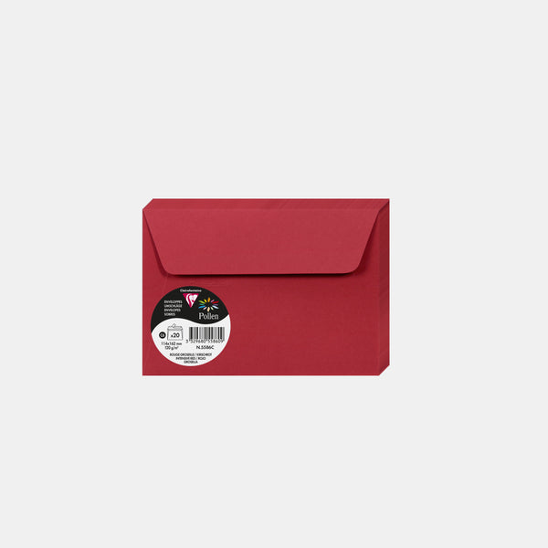 Envelope 114x162 vellum 120g red currant Pollen
