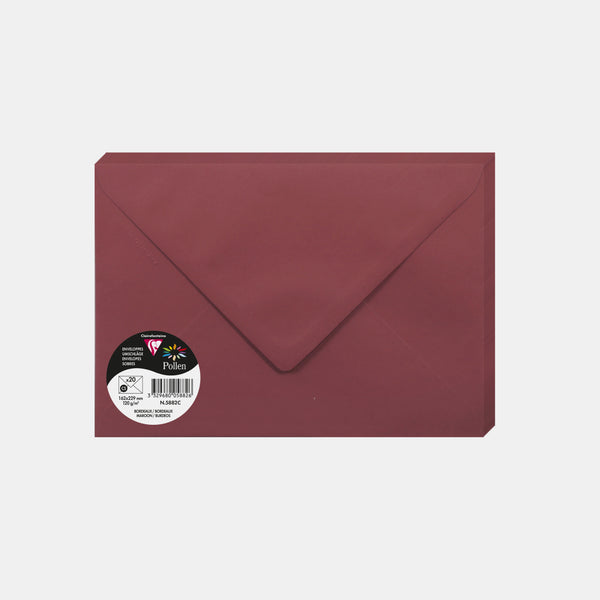 Envelope 162x229 vellum 120g burgundy Pollen