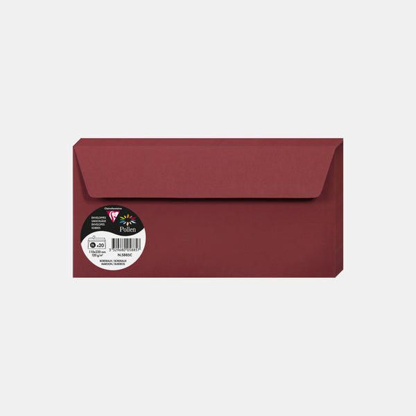 Envelope 110x220 vellum 120g burgundy Pollen