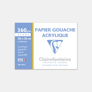 Pochette papier pour gouache et acrylique 360g - 24x32