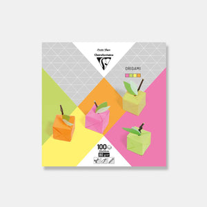 Origami-Papier 20x20 cm – Neonfarbe – 100 Blatt