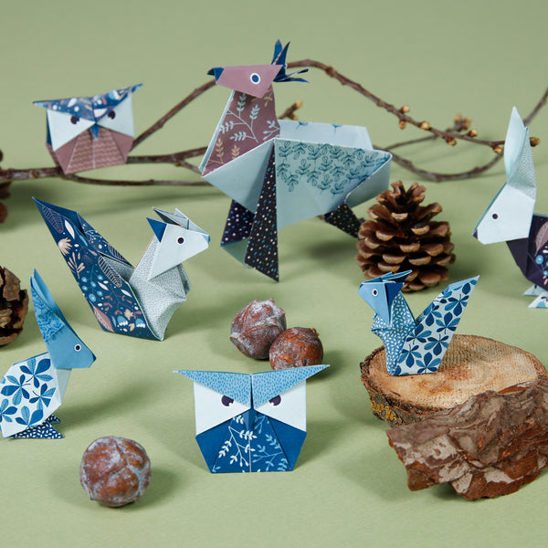 Kit Origami - Décor animaux de la forêt - 60 feuilles 3 tailles