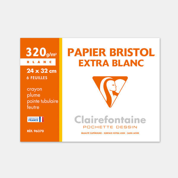 Pochette papier bristol extra 320g - 24x32
