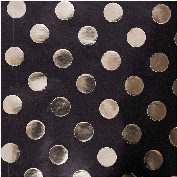Schwarzes Geschenkpapier mit goldenen Punkten