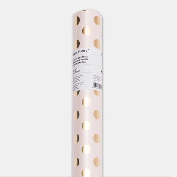 Pink gold polka dot gift paper