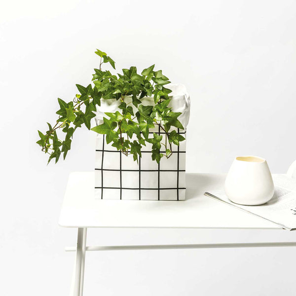 Sac en papier Fond plat noir et blanc - small