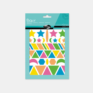 Neon geometric BABY stickers