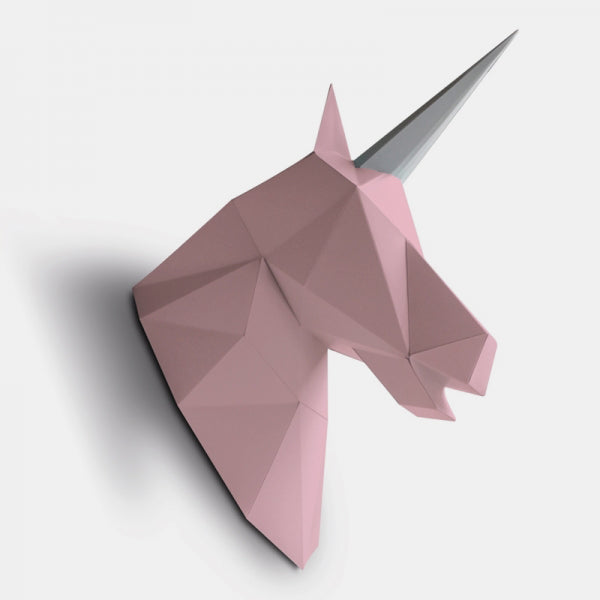 Pink unicorn paper trophy