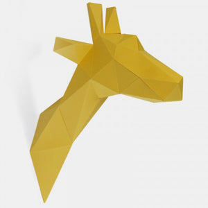 Trophee en papier girafe jaune