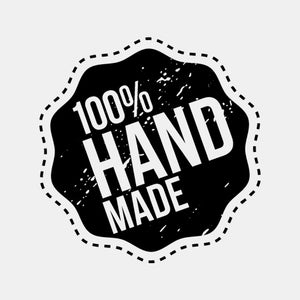 One hundred percent handmade stamp