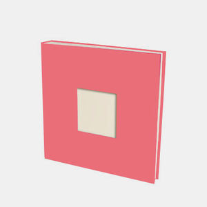 Fotoalbum 30x30 korallenrotes Canvas innen schwarz