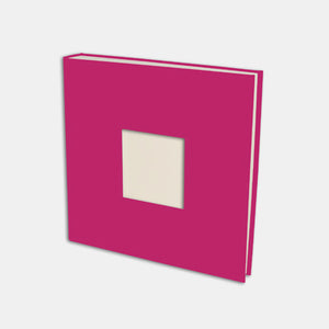Fotoalbum, 30 x 30 cm, Fuchsia-Leinwand, cremefarbene Innenseite