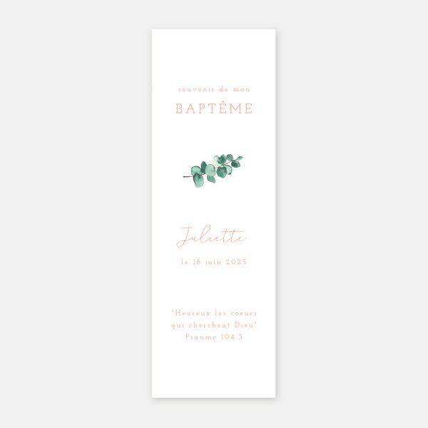 Watercolor crush baptism bookmark