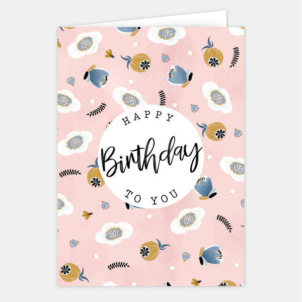Large Birthday Card - Flowers