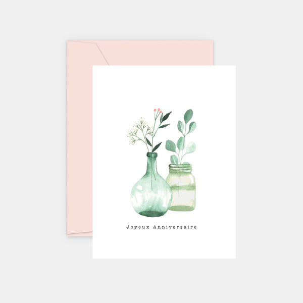 Birthday Card - Watercolor Vase
